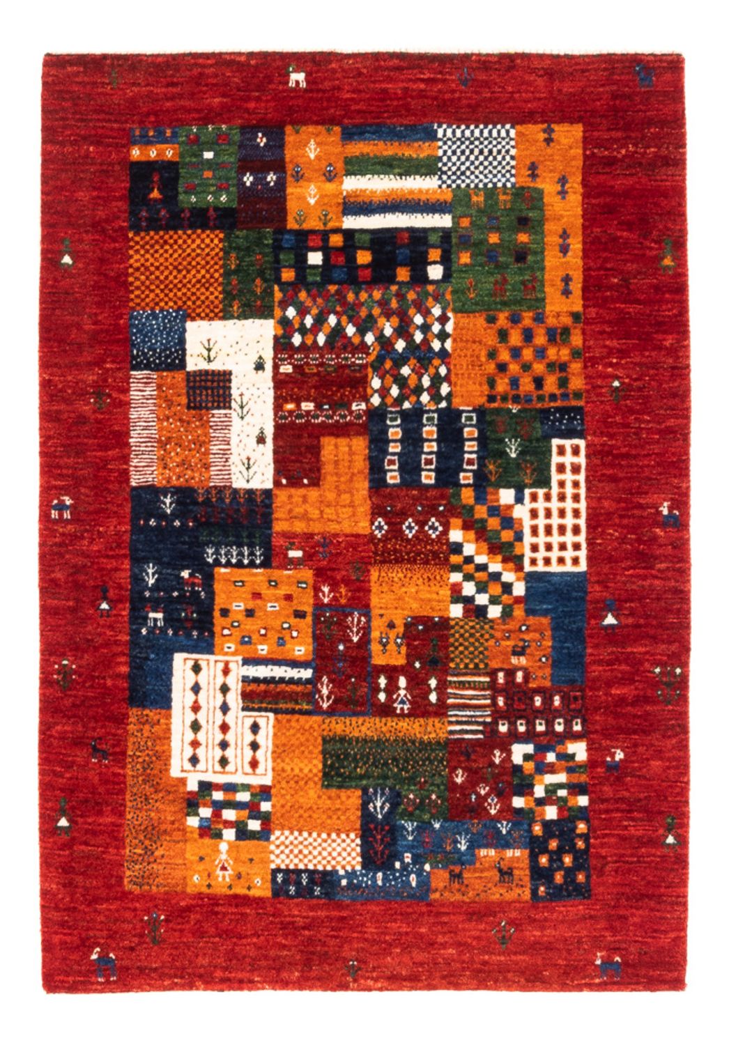 Alfombra Gabbeh - Loribaft Persa - Real - 125 x 93 cm - multicolor