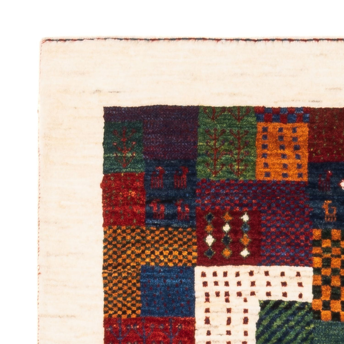 Alfombra Gabbeh - Loribaft Persa - Real - 124 x 85 cm - multicolor