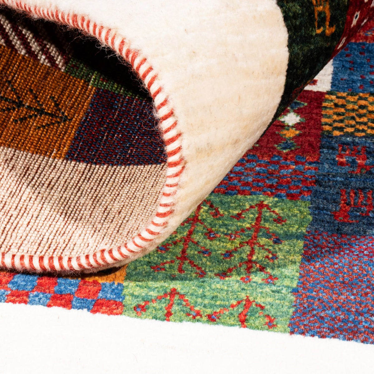 Alfombra Gabbeh - Loribaft Persa - Real - 124 x 85 cm - multicolor