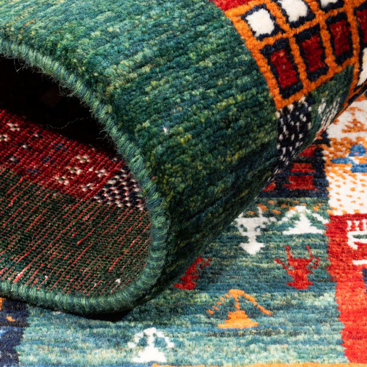 Alfombra Gabbeh - Loribaft Persa - Real - 125 x 83 cm - multicolor