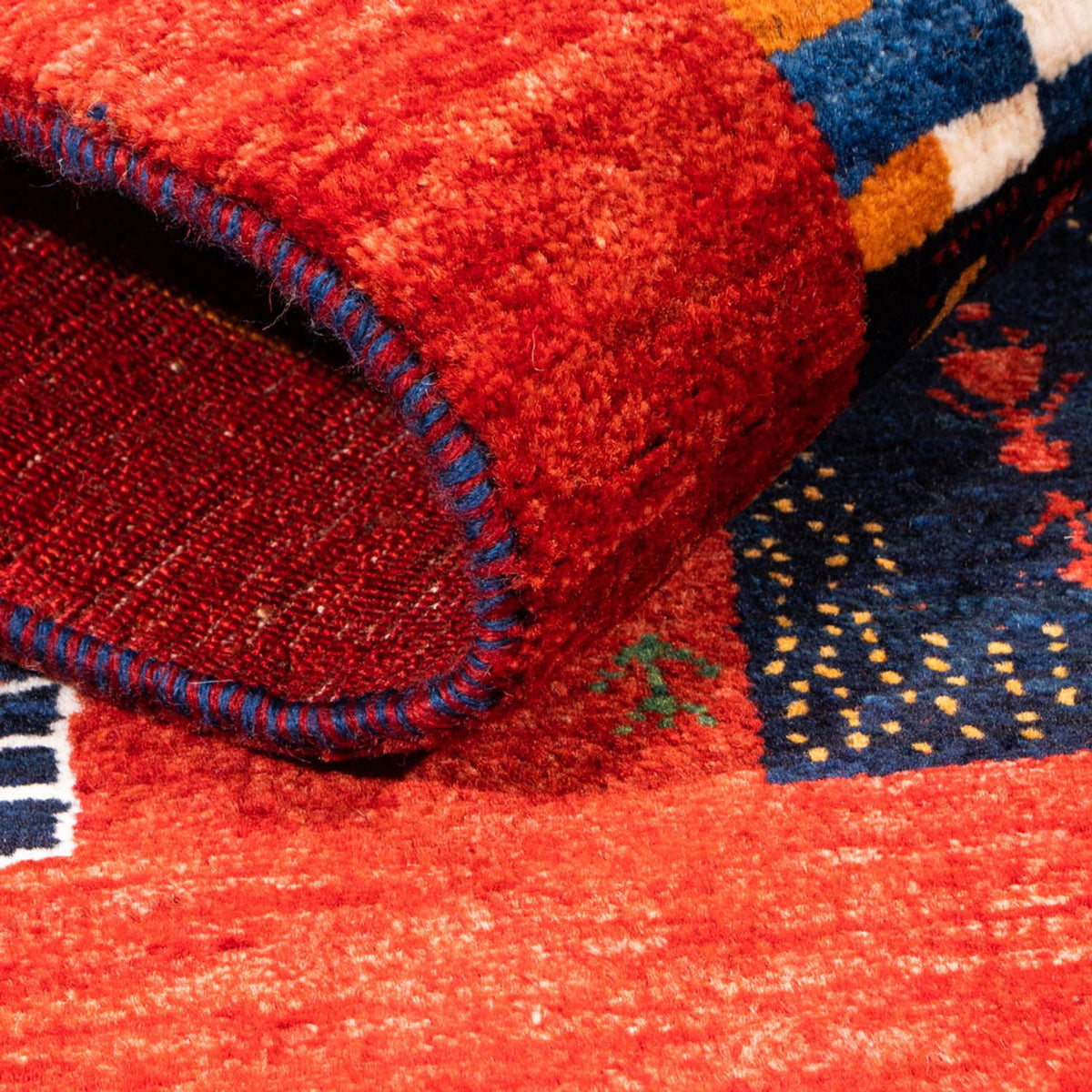 Alfombra Gabbeh - Loribaft Persa - Real - 118 x 84 cm - multicolor