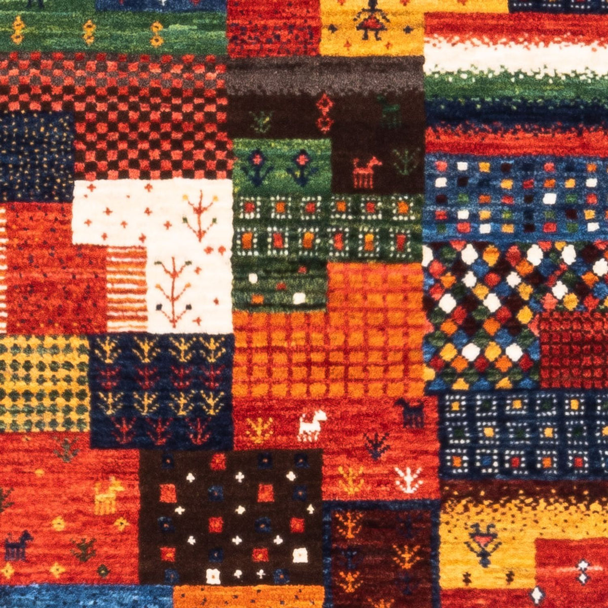 Alfombra Gabbeh - Loribaft Persa - Real - 127 x 83 cm - verde