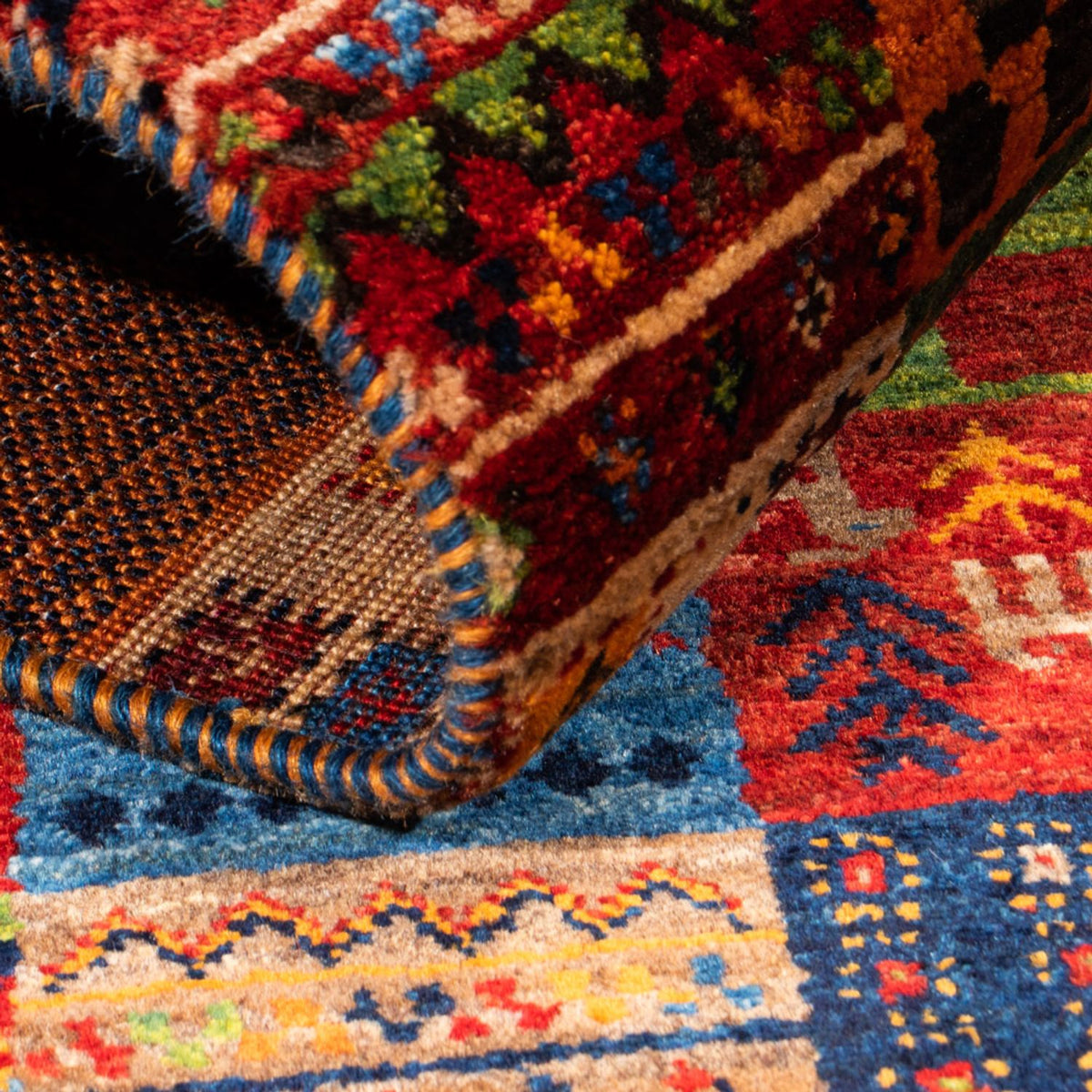 Alfombra Gabbeh - Loribaft Persa - Real - 124 x 80 cm - multicolor