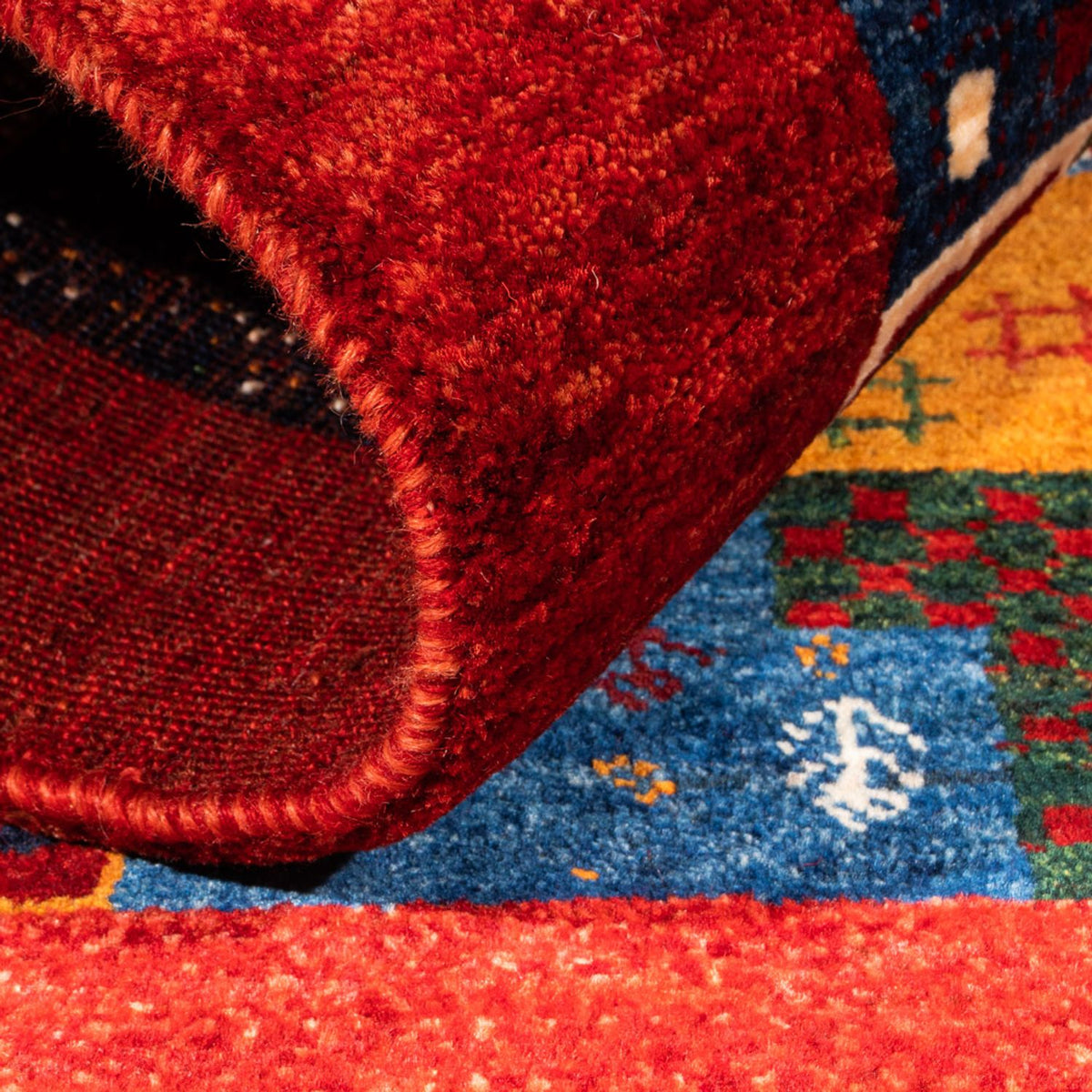 Alfombra Gabbeh - Loribaft Persa - Real - 132 x 86 cm - multicolor