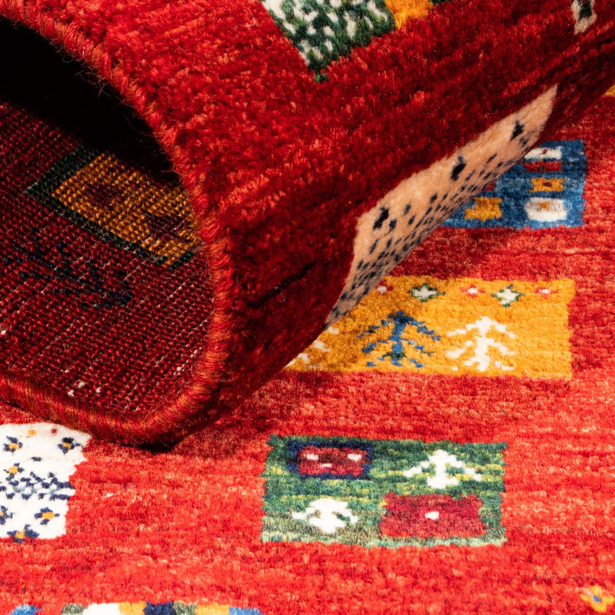 Alfombra Gabbeh - Loribaft Persa - Real - 130 x 85 cm - multicolor