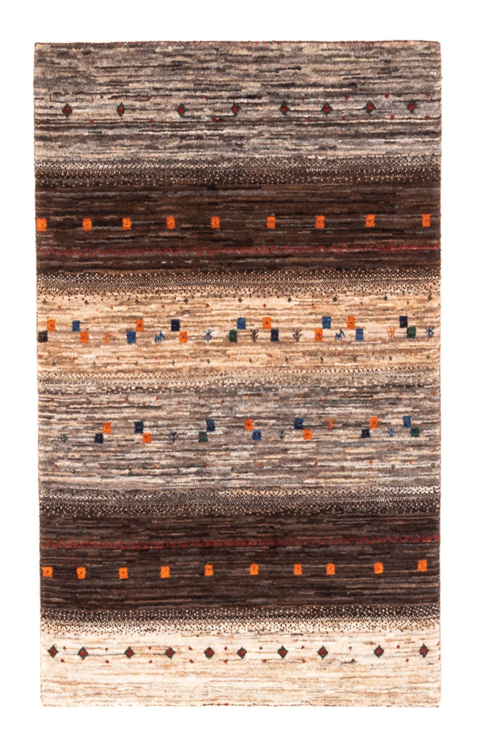 Alfombra Gabbeh - Loribaft Persa - Real - 134 x 84 cm - gris