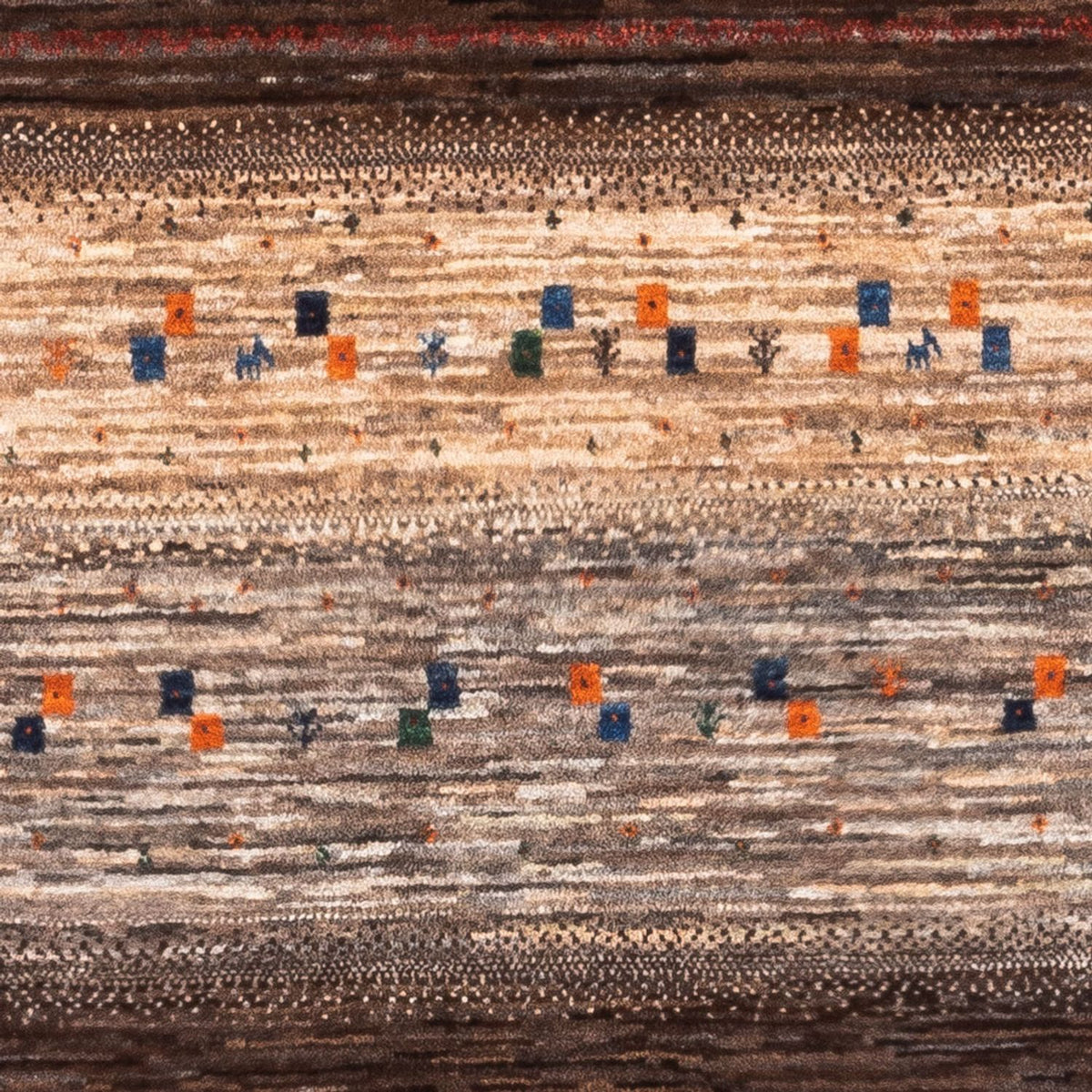 Alfombra Gabbeh - Loribaft Persa - Real - 134 x 84 cm - gris