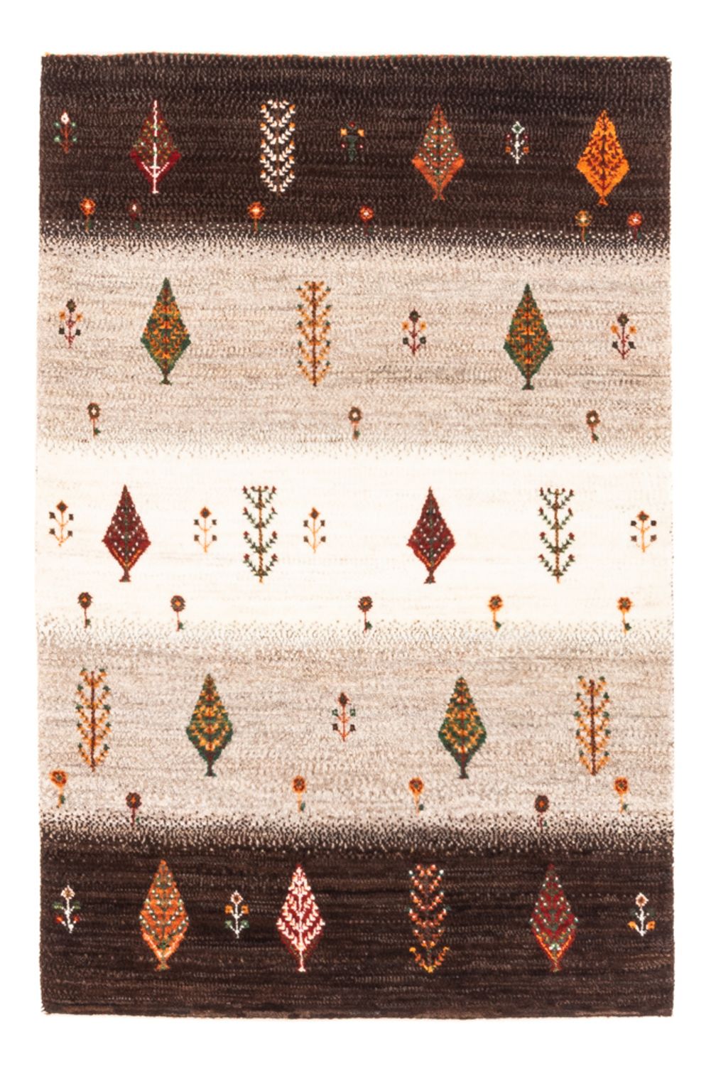 Alfombra Gabbeh - Loribaft Persa - Real - 126 x 84 cm - gris