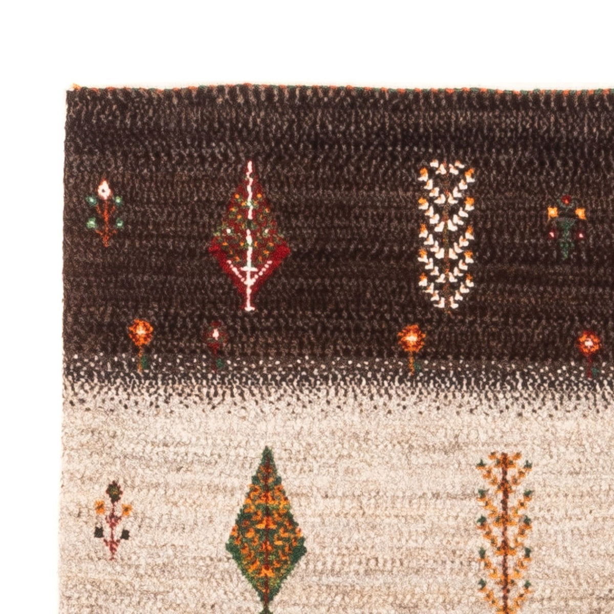 Alfombra Gabbeh - Loribaft Persa - Real - 126 x 84 cm - gris