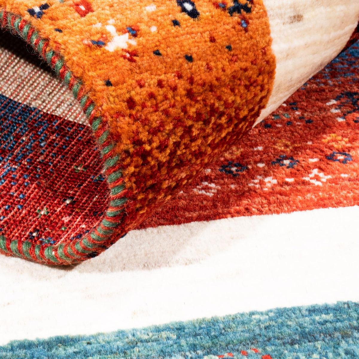 Alfombra Gabbeh - Loribaft Persa - Real - 140 x 84 cm - multicolor