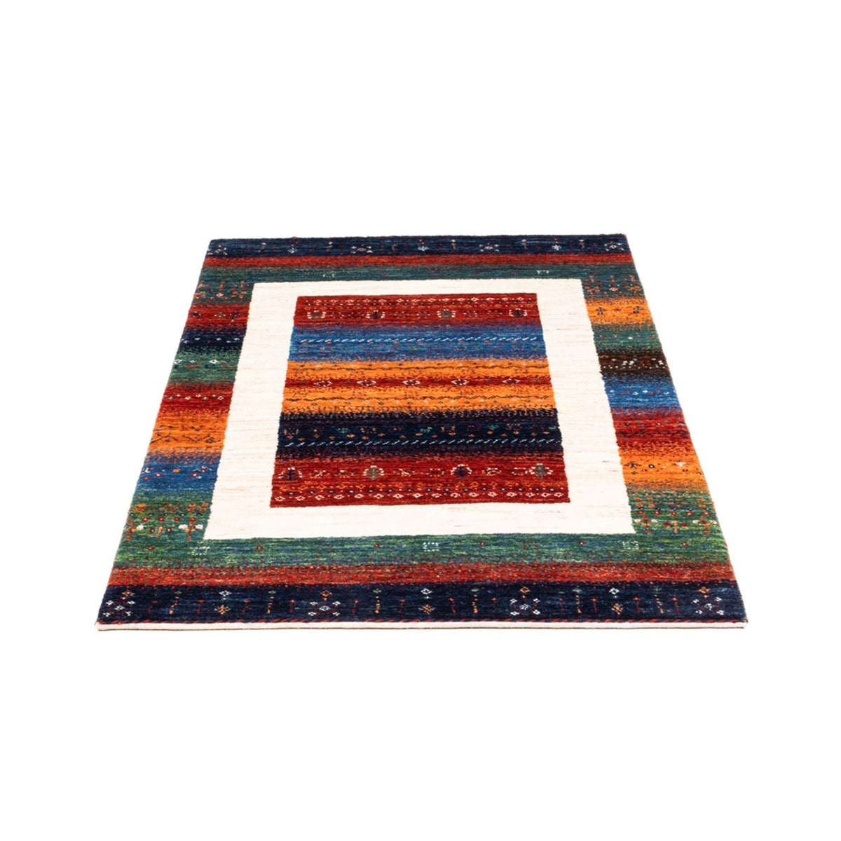 Alfombra Gabbeh - Loribaft Persa - Real - 140 x 84 cm - multicolor
