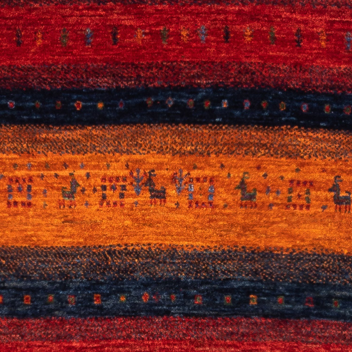 Alfombra Gabbeh - Loribaft Persa - Real - 137 x 86 cm - multicolor