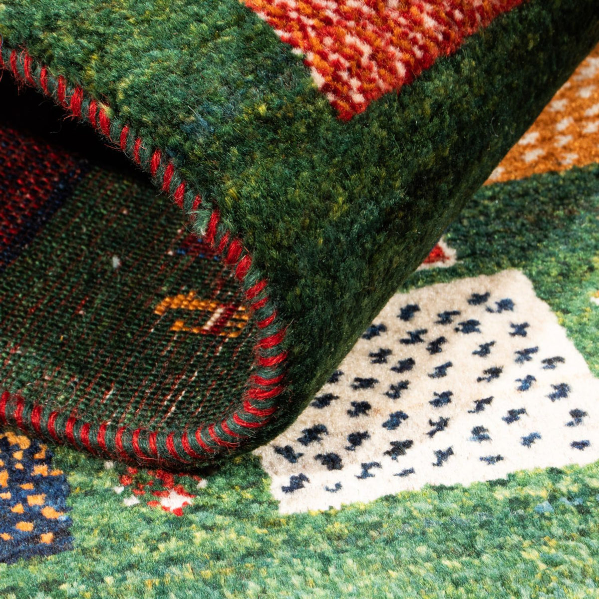 Alfombra Gabbeh - Loribaft Persa - Real - 117 x 83 cm - multicolor