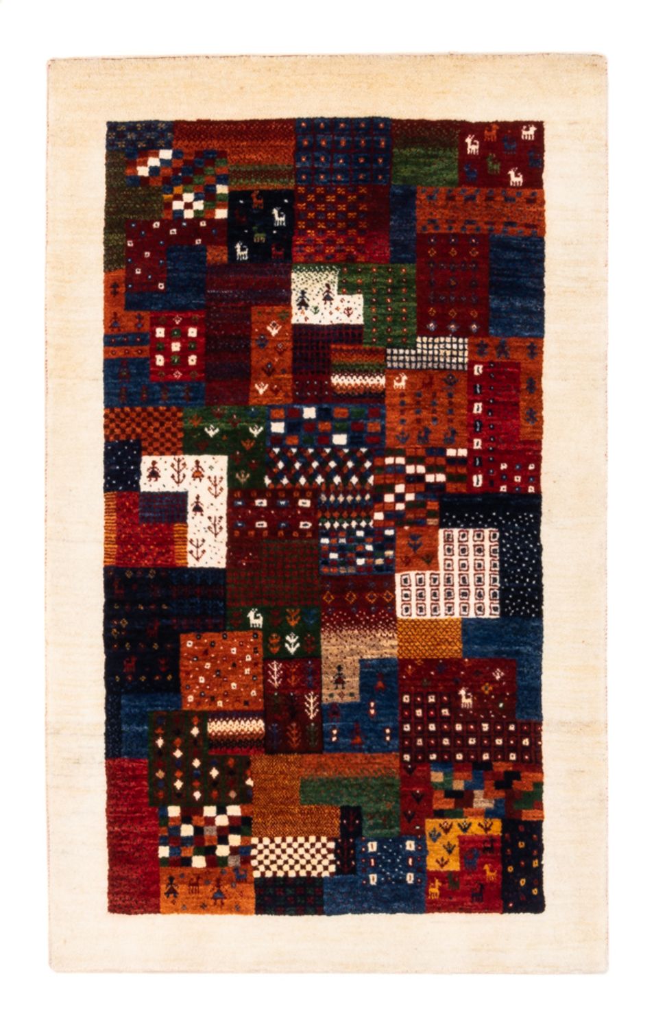 Alfombra Gabbeh - Loribaft Persa - Real - 134 x 84 cm - multicolor