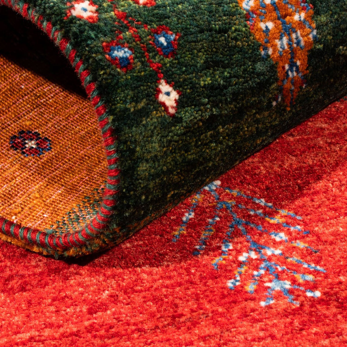 Alfombra Gabbeh - Loribaft Persa - Real - 136 x 84 cm - multicolor