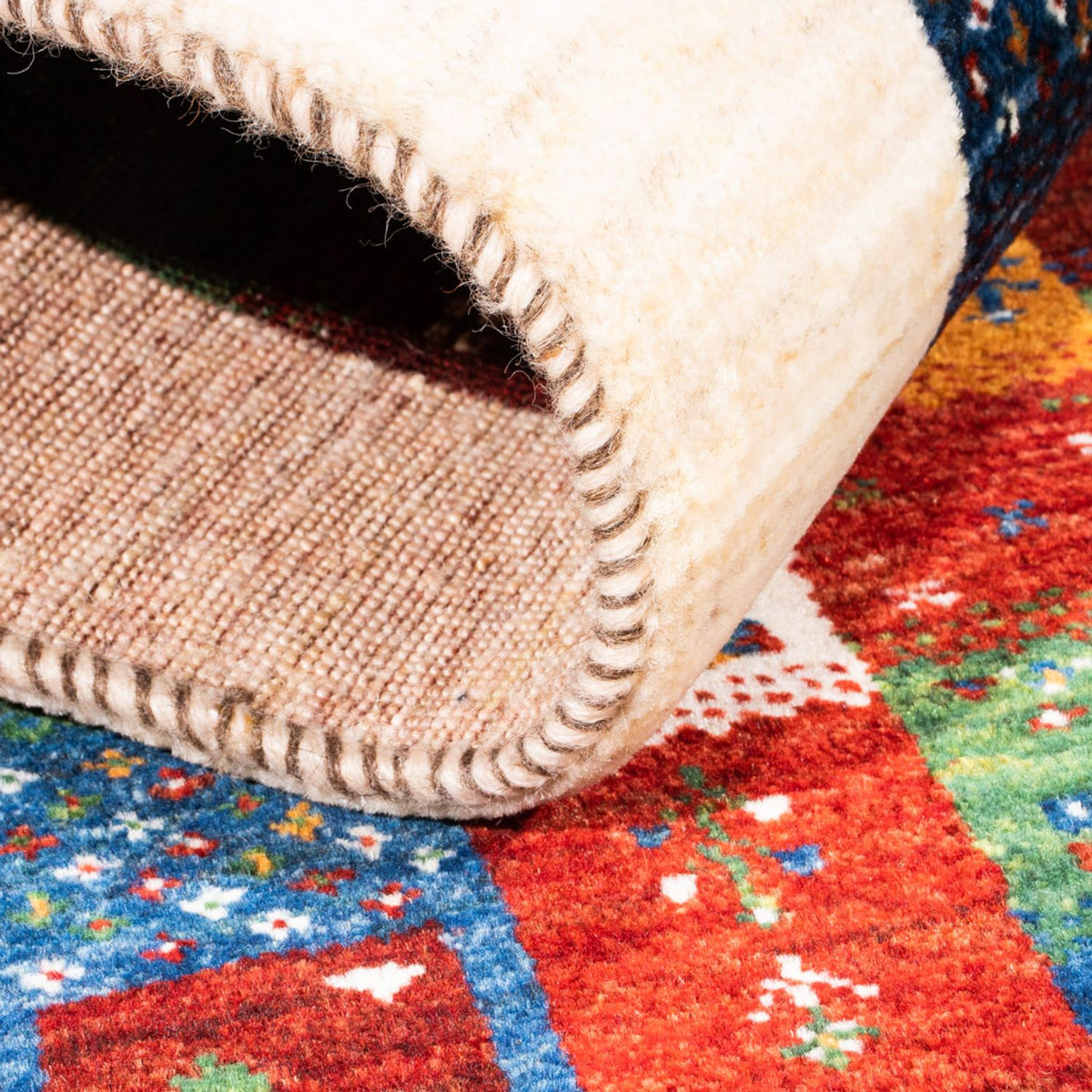 Alfombra Gabbeh - Loribaft Persa - Real - 125 x 83 cm - multicolor