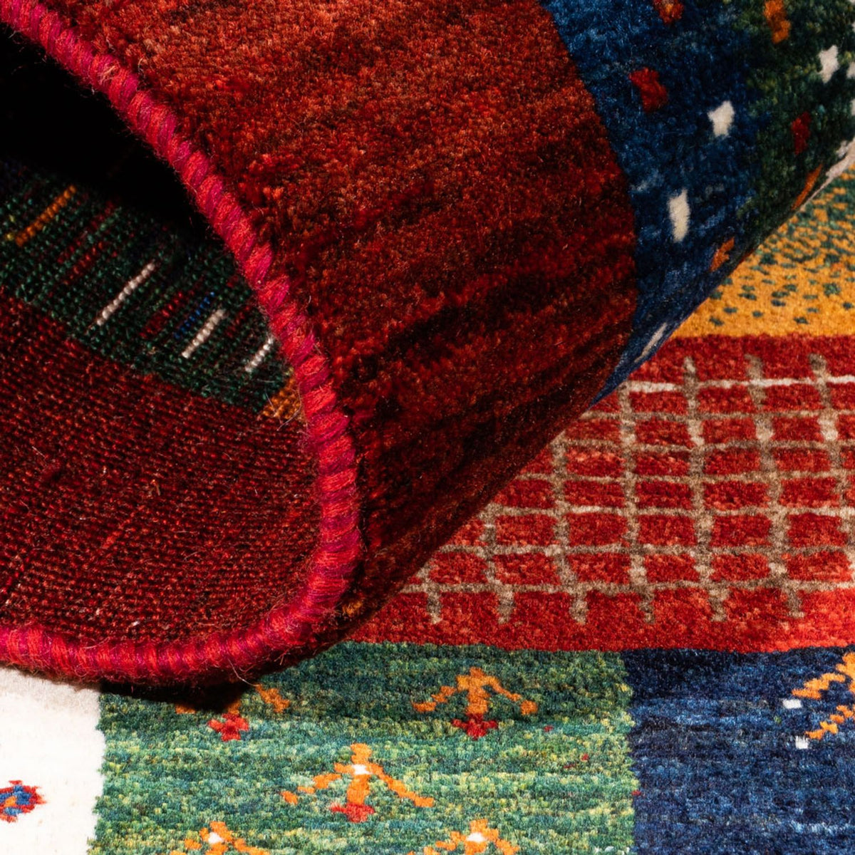 Alfombra Gabbeh - Loribaft Persa - Real - 130 x 92 cm - multicolor