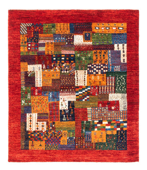 Alfombra Gabbeh - Loribaft Persa - Real cuadrado  - 123 x 110 cm - multicolor