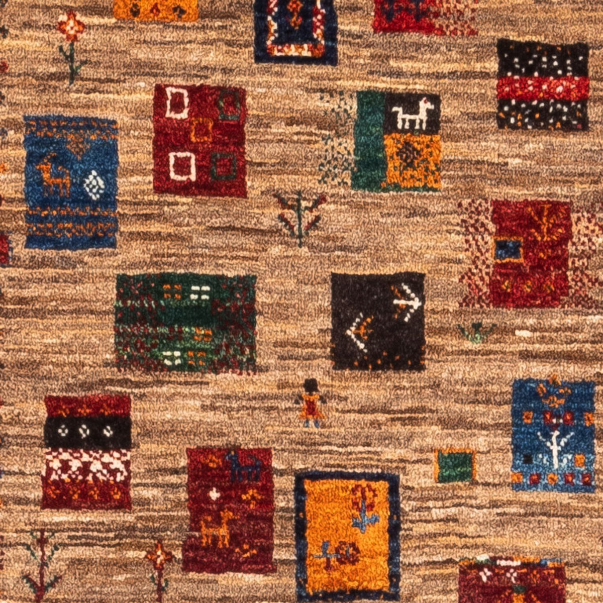 Alfombra Gabbeh - Loribaft Persa - Real - 135 x 84 cm - multicolor