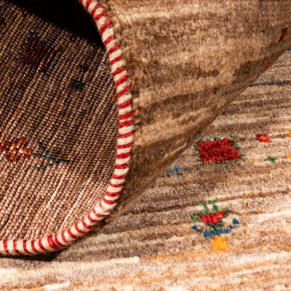 Alfombra Gabbeh - Loribaft Persa - Real - 135 x 84 cm - multicolor