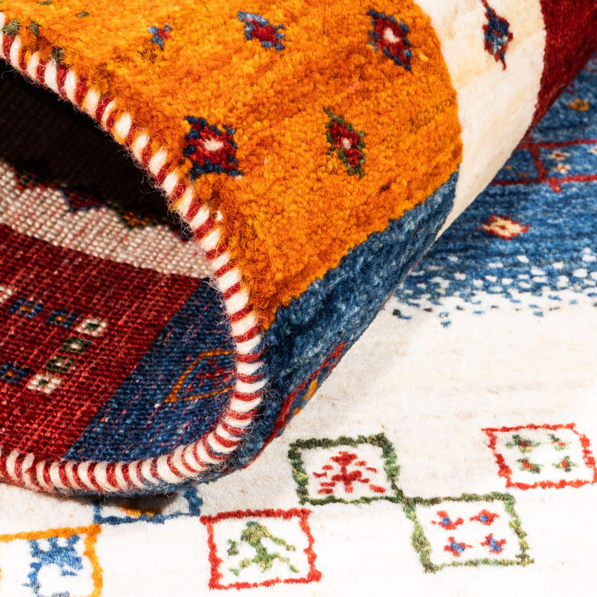 Alfombra Gabbeh - Loribaft Persa - Real - 122 x 82 cm - multicolor