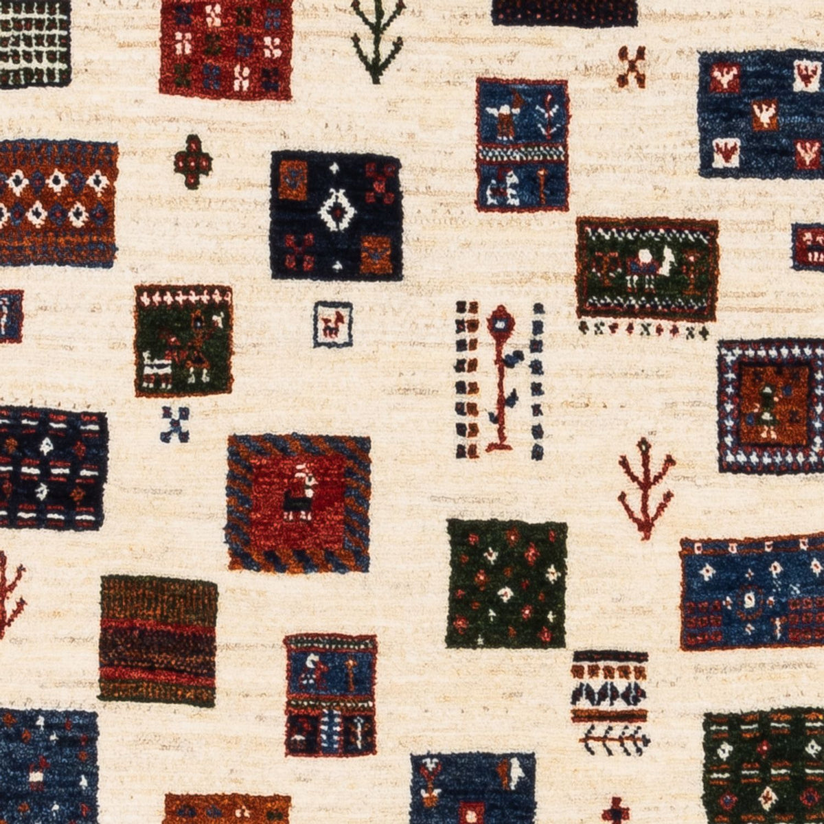 Alfombra Gabbeh - Loribaft Persa - Real - 130 x 82 cm - crema