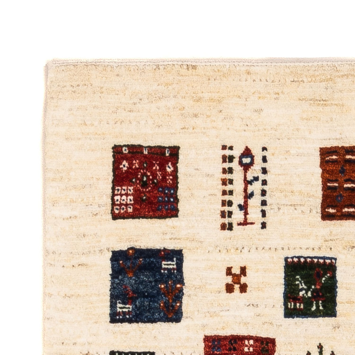 Alfombra Gabbeh - Loribaft Persa - Real - 130 x 82 cm - crema