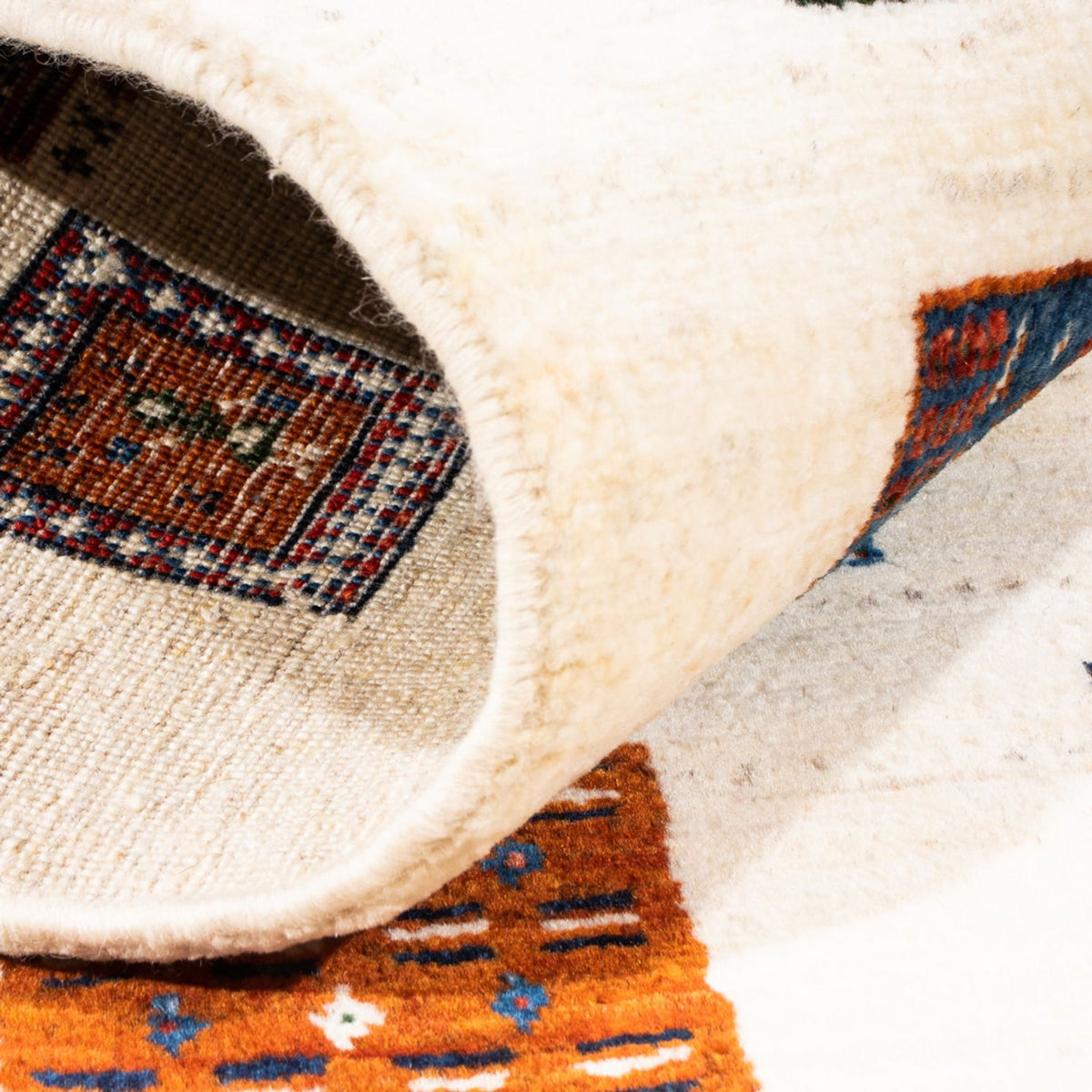 Alfombra Gabbeh - Loribaft Persa - Real - 130 x 82 cm - crema