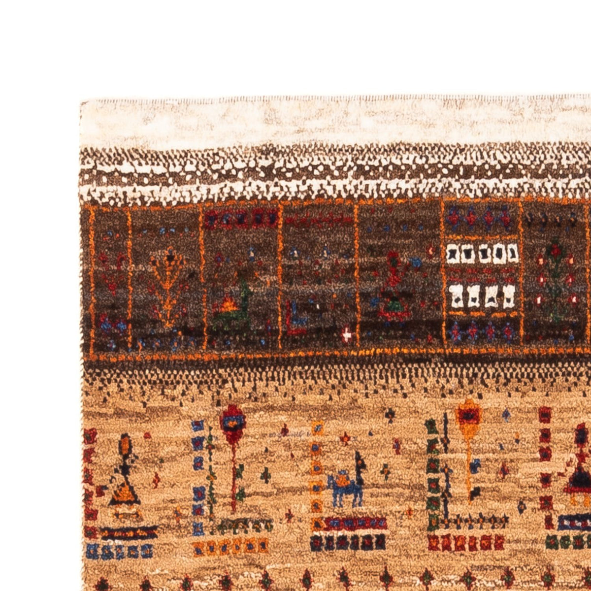 Alfombra Gabbeh - Loribaft Persa - Real - 124 x 85 cm - multicolor