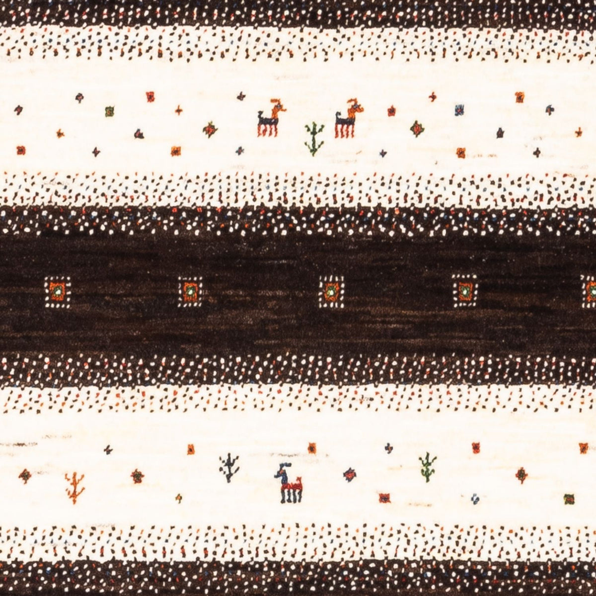 Alfombra Gabbeh - Loribaft Persa - Real - 136 x 84 cm - multicolor