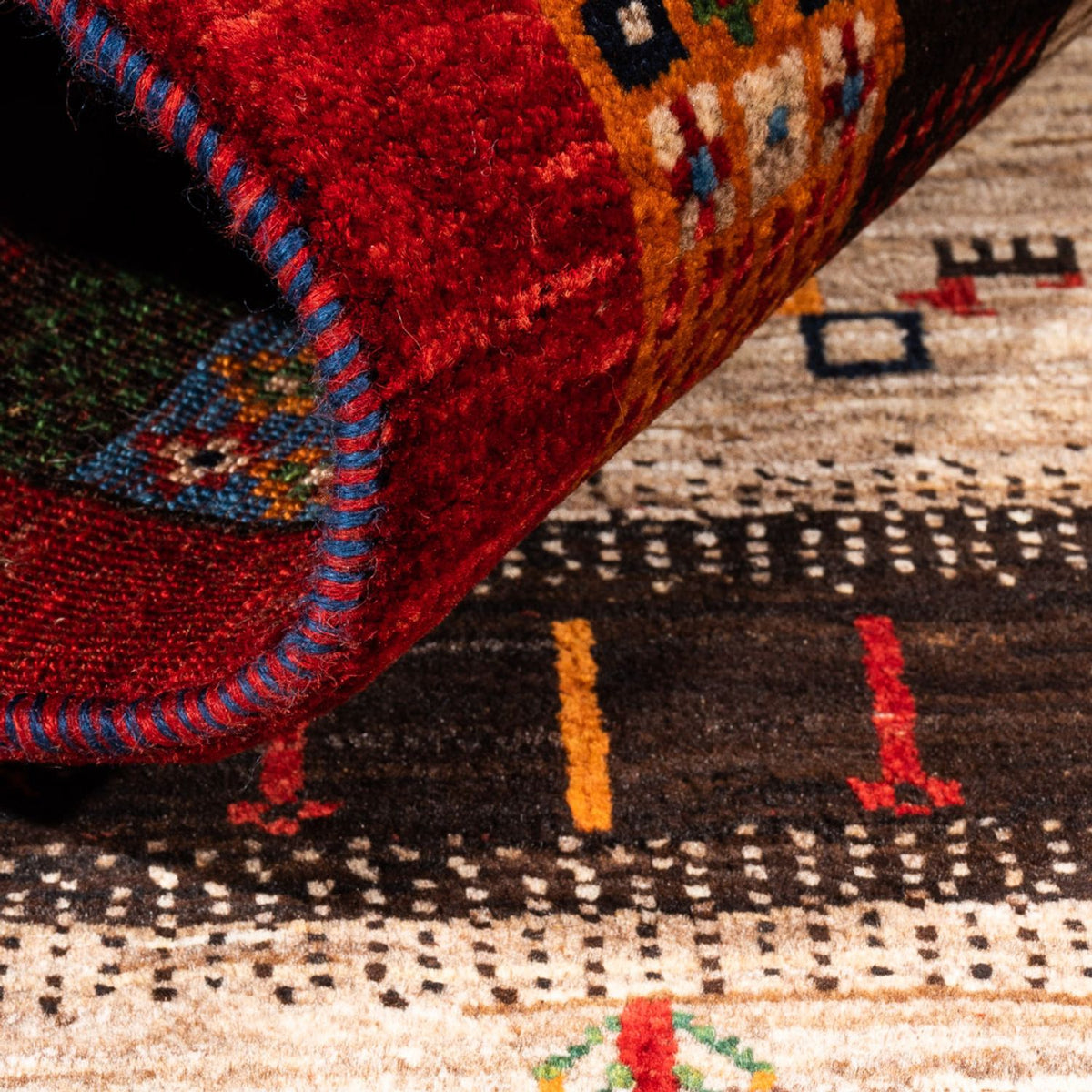 Alfombra Gabbeh - Loribaft Persa - Real - 125 x 87 cm - multicolor