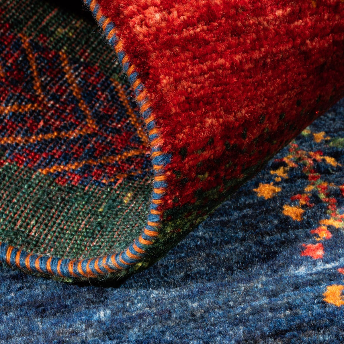 Alfombra Gabbeh - Loribaft Persa - Real - 138 x 84 cm - multicolor