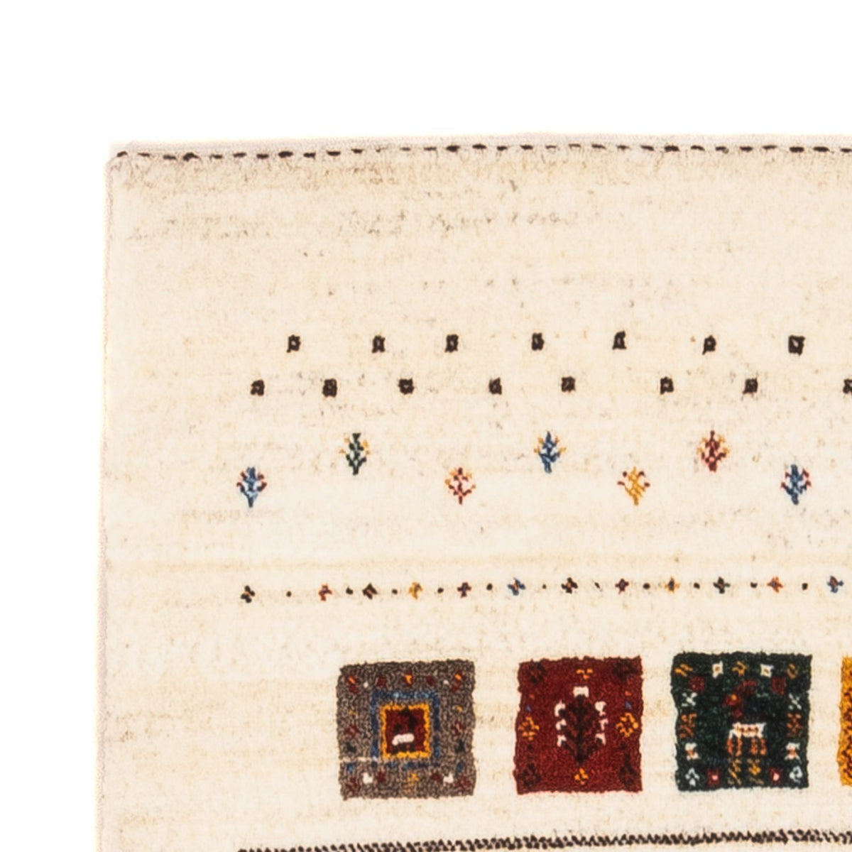 Alfombra Gabbeh - Loribaft Persa - Real - 122 x 78 cm - crema
