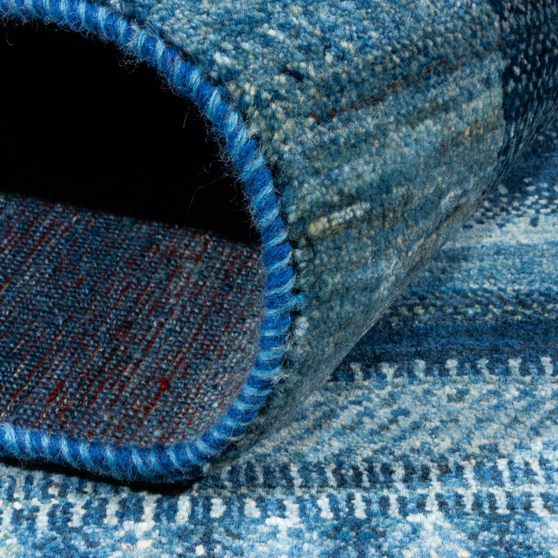 Alfombra Gabbeh - Loribaft Persa - Real - 198 x 158 cm - azul