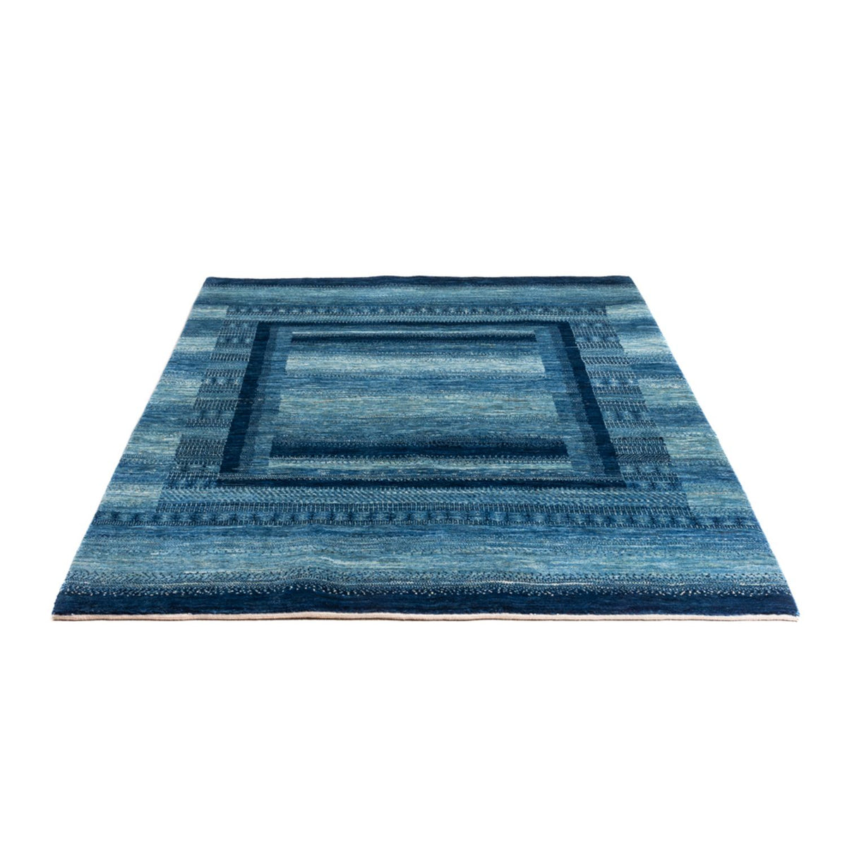 Alfombra Gabbeh - Loribaft Persa - Real - 198 x 158 cm - azul