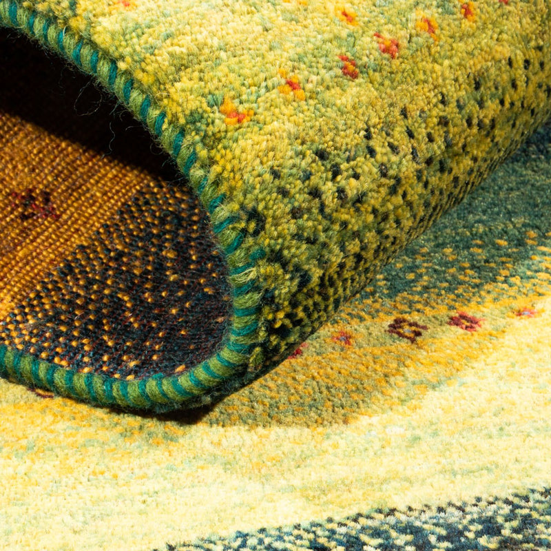 Alfombra Gabbeh - Loribaft Persa - Real - 133 x 82 cm - verde