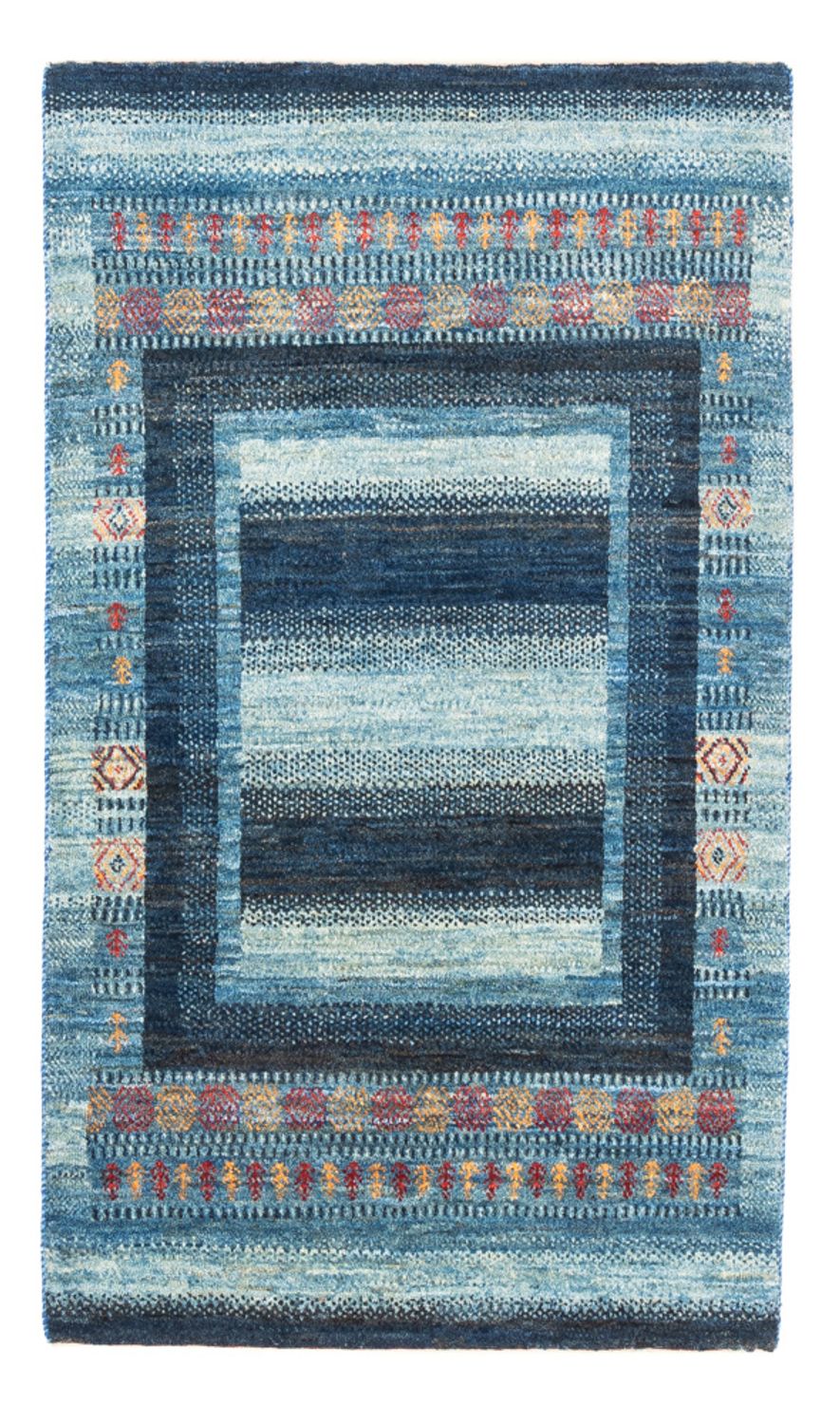 Alfombra Gabbeh - Loribaft Persa - Real - 128 x 78 cm - azul