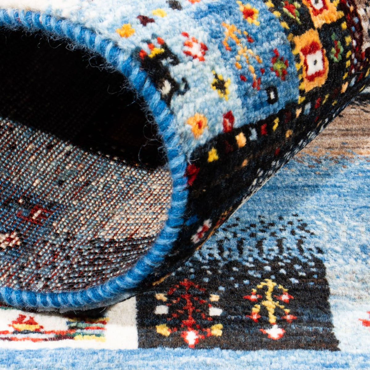 Alfombra Gabbeh - Loribaft Persa - Real - 141 x 87 cm - multicolor