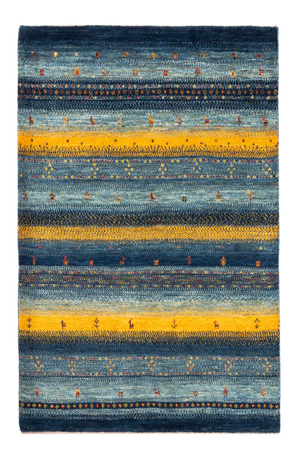 Alfombra Gabbeh - Loribaft Persa - Real - 130 x 88 cm - multicolor