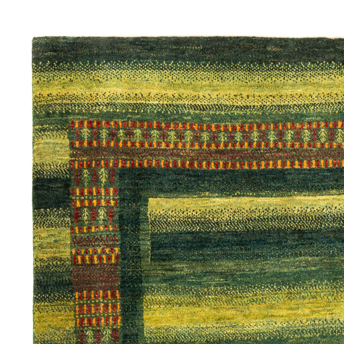 Alfombra Gabbeh - Loribaft Persa - Real - 192 x 165 cm - verde