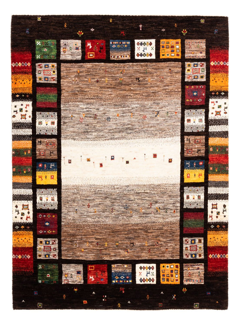 Alfombra Gabbeh - Loribaft Persa - Real - 214 x 156 cm - multicolor