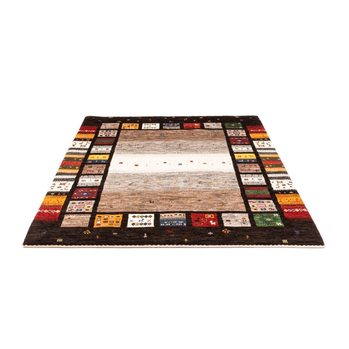 Alfombra Gabbeh - Loribaft Persa - Real - 214 x 156 cm - multicolor