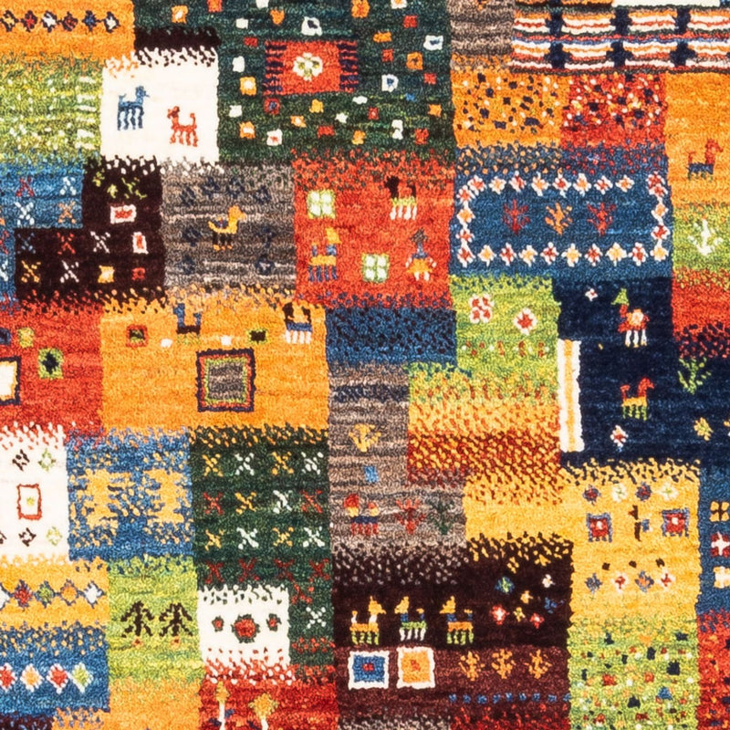 Alfombra Gabbeh - Loribaft Persa - Real - 106 x 81 cm - multicolor