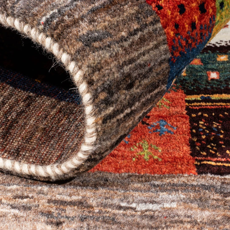 Alfombra Gabbeh - Loribaft Persa - Real - 106 x 81 cm - multicolor