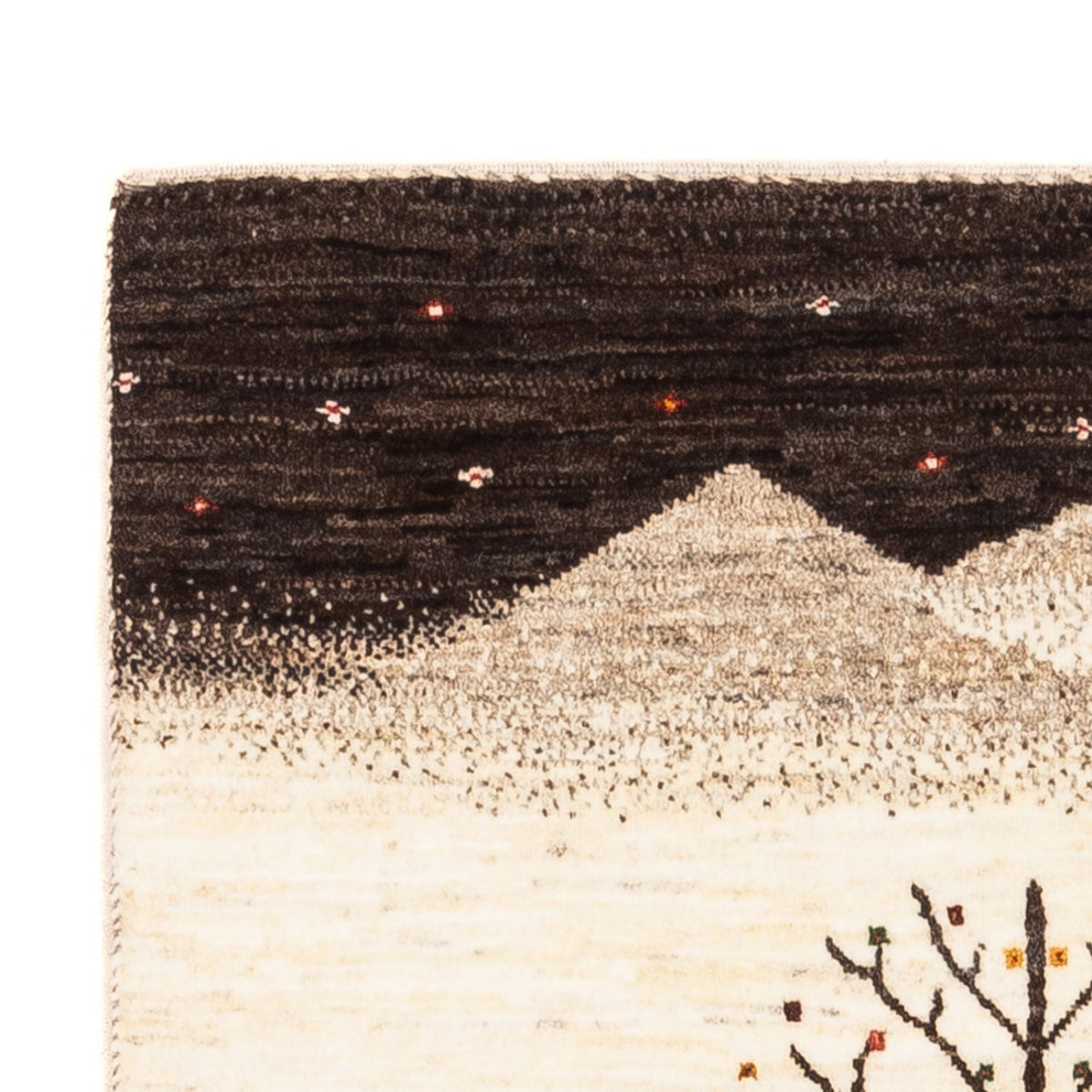 Alfombra Gabbeh - Loribaft Persa - Real - 132 x 84 cm - crema