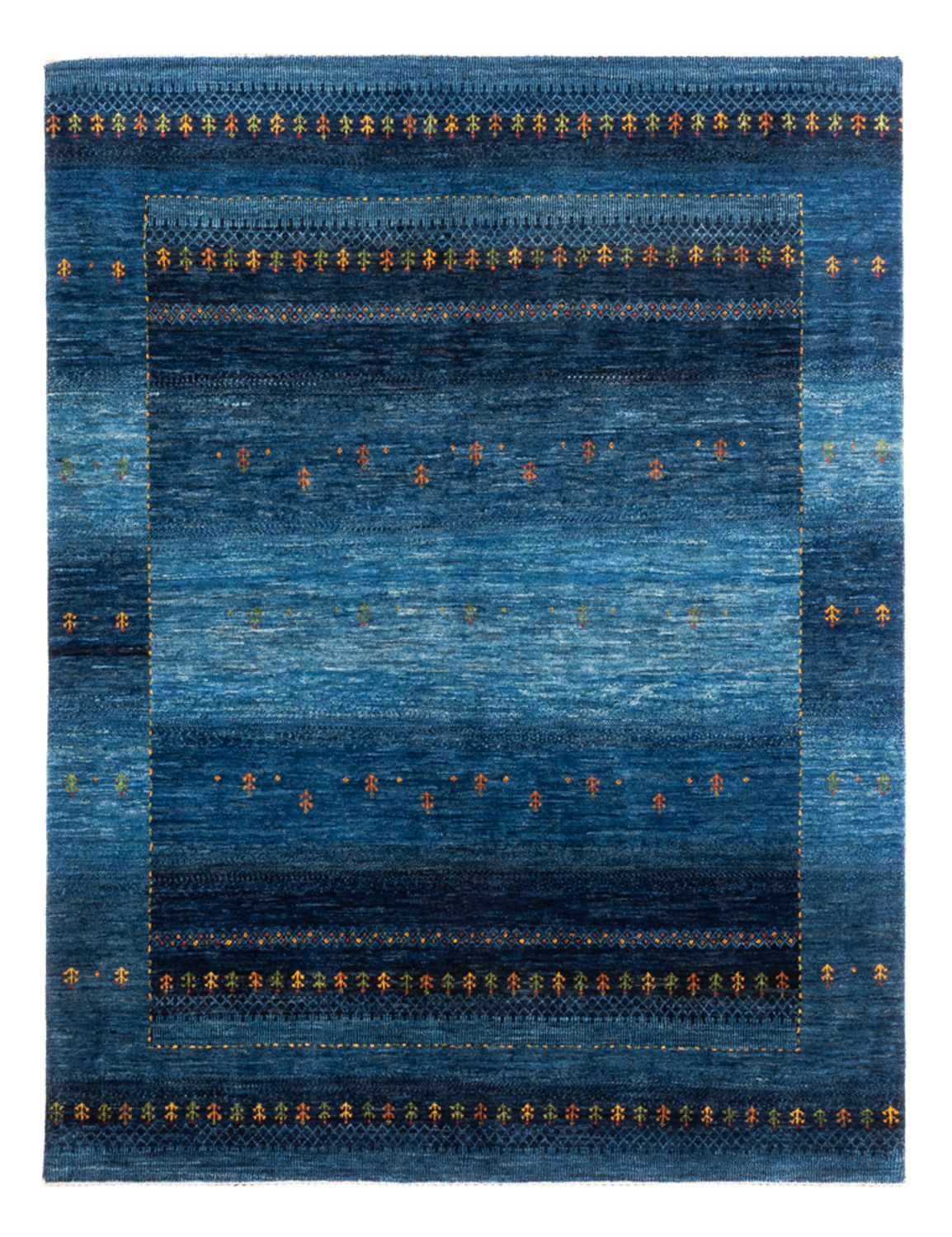 Alfombra Gabbeh - Loribaft Persa - 209 x 160 cm - azul