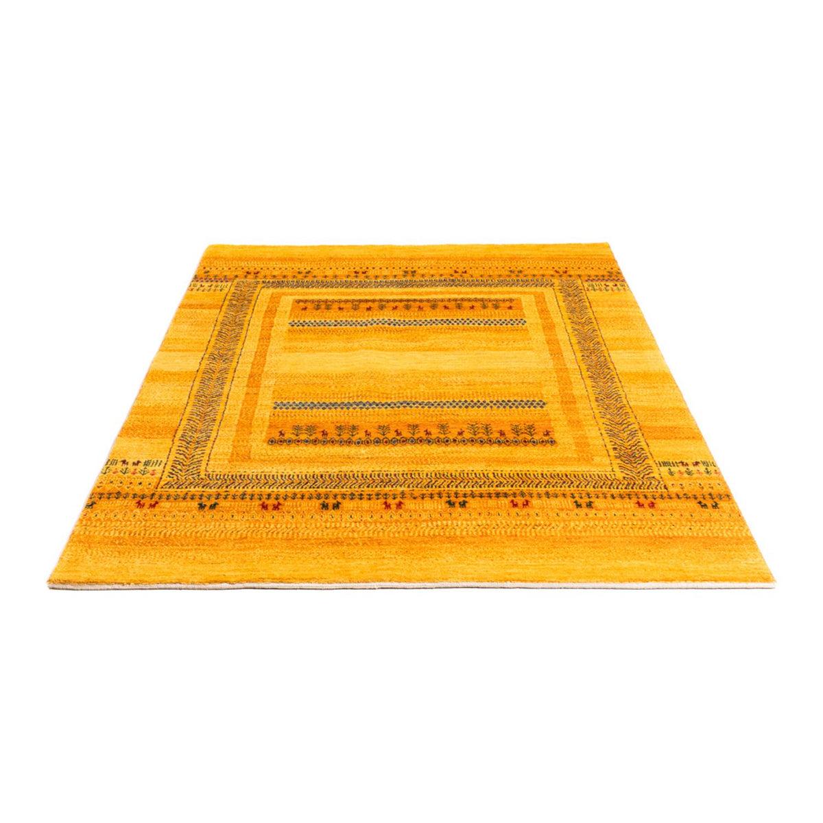 Alfombra Gabbeh - Loribaft Persa - Real - 205 x 144 cm - oro