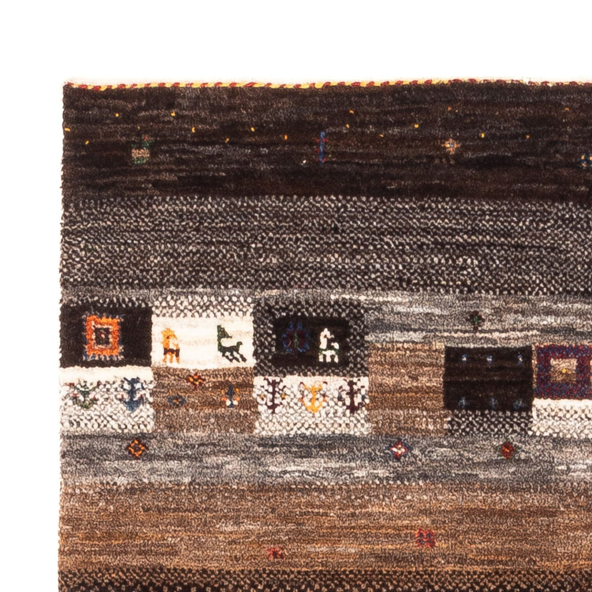 Alfombra Gabbeh - Loribaft Persa - Real - 129 x 84 cm - multicolor