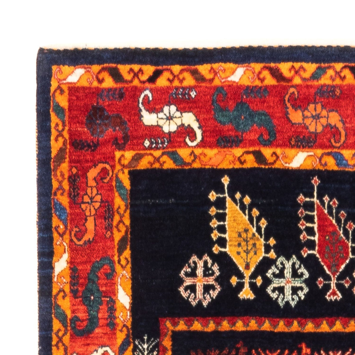 Alfombra Gabbeh - Persa - 160 x 108 cm - azul oscuro