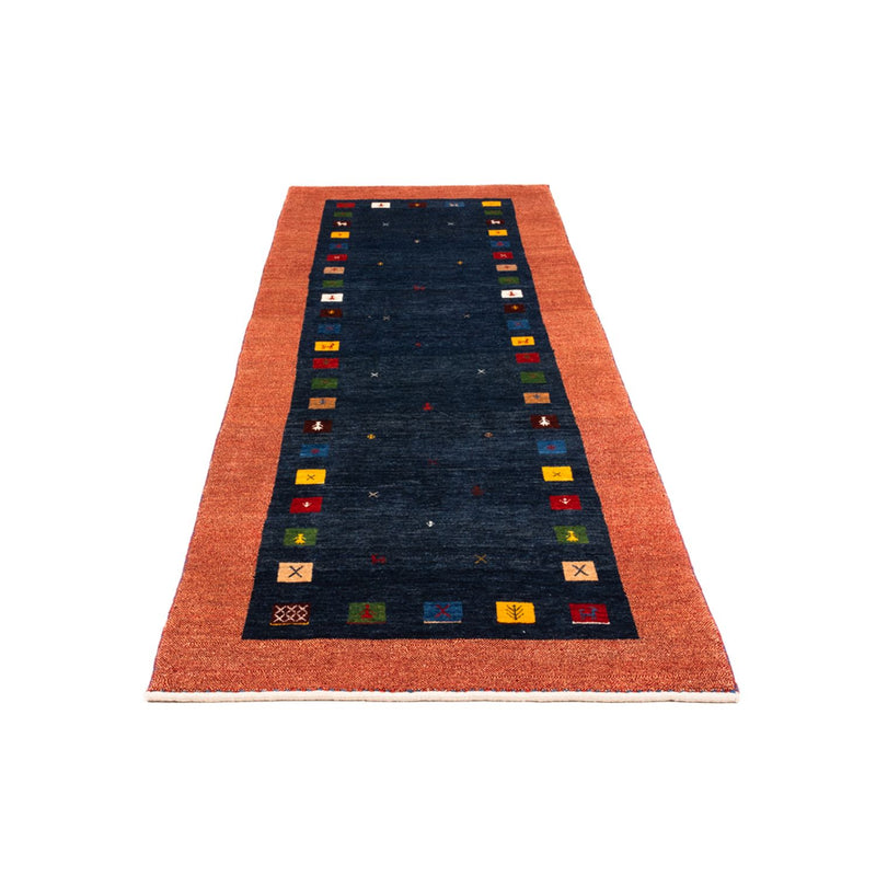 Alfombra de pasillo Alfombra Gabbeh - Persa - 236 x 85 cm - azul oscuro